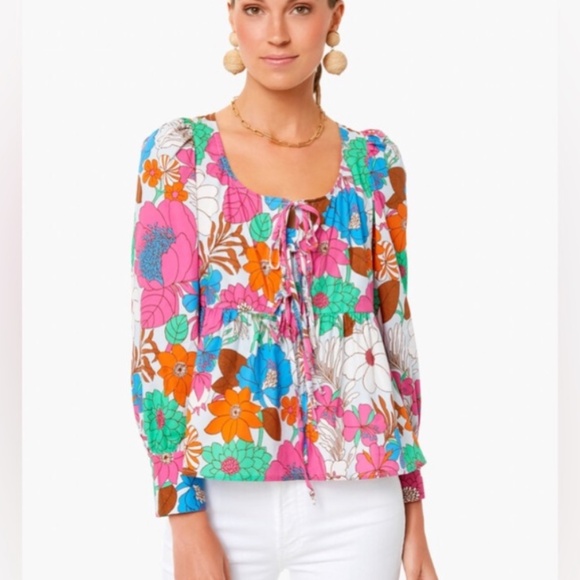 Tuckernuck Tops - Tuckernuck Wild Rhapsody Baskin Tie Top Sz S